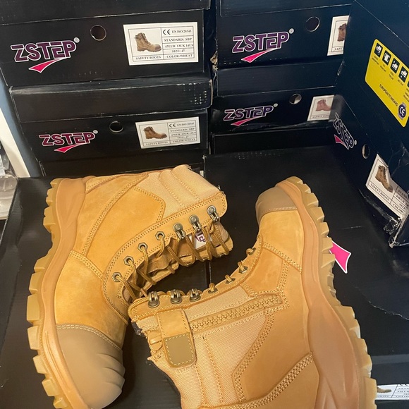 Men’s boots  for work with steel toe lightweight leather boots - Picture 4 of 14